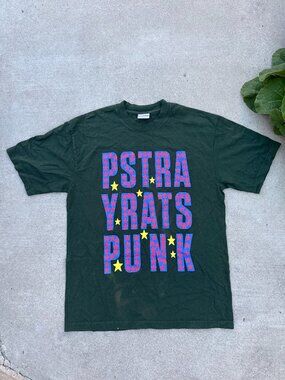 Stray Rats Punk Rock Band T-Shirt in Dark Green Grunge Unisex Men's Size Medium